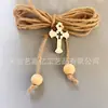 Jarrón de Madera con Accesorios Florales, Adornos Colgantes, Corazón, Conejo, Mariposa Decoración DIY, Madera Minimalista Moderna