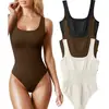 Comercio Exterior Transfronterizo Europeo y Americano Amazon Verano Aliexpress Mono Ajustado sin Mangas con Cuello en U para Mujer