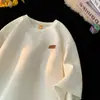 Camiseta de Manga Corta de Peso Pesado de Marca de Moda para Hombre, Nuevo Estilo de Verano, Manga Media Texturizada, Jacquard Holgado, Talla Grande, Estilo Americano 2026