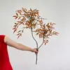 Simulación de una sola exhibición de ventana de ingeniería floral de decoración del hogar de estilo nuevo chino Nantianzhu, simulación de hojas de madera pintadas de verde