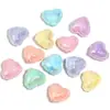 Nuevas cuentas de globos en forma de corazón de macarrón, cuentas de corazón brillantes para letras DIY, accesorios para cadena de bolígrafo y teléfono