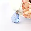 Collar con Botella de Perfume de Rosca para Hacer Manualidades Colgante de Frasco Dispensador de Aceite Esencial Collar de Botella de Cristal Azul Simple y de Moda