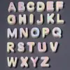 Acrílico Galvanizado UV Iridescente Concha Furo Grande Furo Lateral Letra Contas Soltas Artesanal DIY Corrente de Celular Pingente Ornamento Acessório