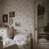 Libro Rojo Decorativo Pequeño Papel Tapiz Pastoral Pequeño Floral Habitación Infantil Dormitorio Pared de Fondo Tela Papel Tapiz de Rosa Americana Sala de Estar