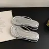 Pantuflas de Suela Gruesa para Aumentar la Altura para Mujer, Chanclas de Nuevo Estilo Veraniego, Sandalias de Dedo Estilo Hada, Pantuflas de Cuña de Moda para Vacaciones