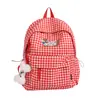 Mochila Fofa de Dachshund Desenho Animado Coreano Feminina Grande Capacidade Estilo College Estudante Bolsa Escolar Mochila Xadrez Versátil