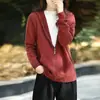 Jaqueta com capuz de malha com bolso com zíper, estilo coreano, nova, outono e inverno 2026, para mulheres, peça de outer wear casual, solta, de manga comprida