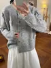 Cárdigan de punto suave y pegajoso estilo perezoso para otoño e invierno, se ve bien, flores tridimensionales, cárdigan de punto con hombros caídos