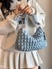 Bolso Nuevo para Niñas 2024 Texturizado Hombro Axila Portátil Casual para Mujer Bolso de Mano Bolsa Suave de Algodón Burbuja Flor