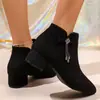 Zapatos de tacón bajo de moda versátiles para invierno 2026, que aumentan la altura, estilizan, modernos, de piel suave, con tacón alto, botines elegantes de punta fina para mujer
