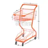 Carrinho de Compras Dupla Camada para Supermercado, Carrinho para Shoppings, Lojas de Conveniência, Ktv, Barracas de Rua, Carrinho de Compras Popular Online de Pegar Bonecos Atacado