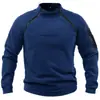 Fabricante Transfronterizo Europeo y Americano Sudadera de Cuello Alto para Hombre Primavera y Otoño Holgada Color Sólido Exterior Cálida y Transpirable Tops Tácticos Venta al por Mayor