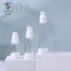 Botella transparente de AS de 15-120 ml para loción al vacío con dispensador de bomba de pico de pato, botella vacía para esencia, base de maquillaje y cosméticos