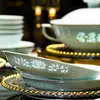 Juego de Cuenco y Plato de Porcelana Celadón Linglong de Jingdezhen para el Hogar, Vajilla de Color Bajo Esmalte a Alta Temperatura, Cuenco y Plato de Porcelana Blanca Alta para Regalo de Inauguración