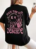Tienes los días que mereces Camiseta Gráfica de Letras para Mujer Camiseta de Algodón Ropa Deportiva de Algodón Suave Camiseta Holgada Ropa