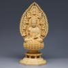 Boj Sentado Adornos de la Estatua de los Tres Santos Occidentales Sentado Loto Biombo de Mesa Ksitigarbha Sakyamuni Guanyin Madera Sólida