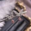 Diseño de Nicho Super Hada Chapado en Oro de 18 Quilates Hermosos Pendientes de Mariposa con Diamante Rosa Grupo de Lujo Incrustados Pendientes de Zirconia para Boda de Mujer