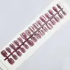 Uñas Postizas Combinadas Ojo de Gato Color Sólido Usables, Uñas de Manicura Color Sólido Blanqueadoras y de Alta Gama, Almendras Largas Removibles (30 piezas)