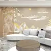 Papel de parede 3D novo estilo chinês paisagem antiga flor e pássaro Hotel sala de estar luxo leve sala de chá TV fundo ao vivo papel de parede