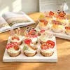 Decoraciones para Cupcakes del Festival de Medio Otoño 2026: "Las flores están floreciendo, la luna está llena, las bendiciones son abundantes para el Festival del Medio Otoño" toppers para cupcakes pointed