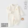 Macacão de Bebê Primavera e Outono Roupas de Bebê Body de Botão Duplo Roupas Quentes com Veludo Macio Macacão para Engatinhar em Casa Roupas para Bebês e Crianças de Anyang