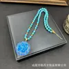 Corrente de Suéter com Flor de Peônia Incrustada Estilo Chinês Novo Ornamentos de Alto Padrão Estilo Chinês Novo Colar de Luxo Discreto Fonte da Fábrica