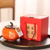 Caja de Dulces de Boda de Caqui Creativa, Caja de Regalo de Luna Llena de Caqui para Boda en Casa, Tarro de Té de Cerámica Sellado, de Alta Gama