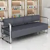 Sofá Sencillo Sofá de Recepción Asientos Sillas de Espera para Barbería Sofá de Hierro Forjado Área de Descanso Banco Largo Sofá de Espera