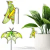 2 Enfeites de Pendurar: Capas de Vasos de Flores em Acrílico, Apresentando Animais Fofos Como Pássaros, Borboletas e Sapos, Adequados para Ganchos de Vasos de Flores