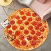Tapete Gourmet Pizza Tapete de Chão para Animais de Estimação Verão Fino Quarto Infantil Tapete de Cabeceira Redondo Sala de Estar Cozinha Tapete de Chão