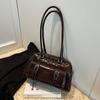 Bolso Vintage para Mujer Bolso de Hombro de Gama Alta 2024 Nuevo Simple de Gran Capacidad Bolso Bowling Bolso de Mano de Moda