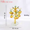 Adornos Decorativos de Vidrio Zibo de Manzana, Caqui y Árbol de Lingotes para Decoración del Hogar, Decoraciones de Escritorio de Oficina y Regalos de Uso Diario