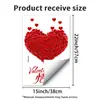 Feliz Día de San Valentín Pegatinas Electrostáticas Pegatinas de Corazón Rojo Pegatinas para Ventana Decoración de Ventana para Centro Comercial Joyería
