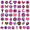 Nuevo juego transfronterizo de 50 piezas de pegatinas de texto coloridas color rosa que te aceleran el corazón para decorar cuadernos y maletas, pegatinas impermeables