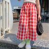 Pantalones casuales de primavera y otoño para mujer, estilo occidental para bebés, con personalidad para niños, estilo coreano de moda, pantalones anchos retro a cuadros populares en Internet.