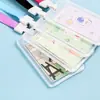 Porta-Cartão de Estudante Personalizado Desenho Animado Fofo Transparente Impermeável Porta-Identidade Crachá de Trabalho de Funcionário com Cordão Porta-Cartão de Ônibus