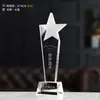 Trofeo de Estrella de Cinco Puntas de Cristal con Grabado, Resina de Madera Maciza, Impresión a Color, Reconocimiento de Reunión Anual de Empleados, Trofeo Deportivo de Cristal