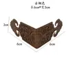 Antigüedad China Latón Puro Protectores de Esquina de Barra Recta Caja de Joyería Gabinete de Madera de Alcanfor Soportes de Esquina Decorativos de Cobre Protectores de Esquina Flores de Esquina