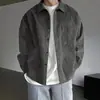 Jaqueta masculina de veludo cotelê, estilo coreano, moderna e estilosa, de manga comprida, estilo retrô japonês, perfeita para o outono, versátil e fácil de combinar