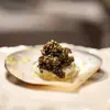 Plato para Bocadillos de Caviar Estilo Occidental, Cocina Molecular Francesa, Plato de Concha Negra Natural Japonesa, Vajilla Creativa