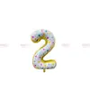 Nuevos Globos de Papel de Aluminio Digitales de Rosquilla de 32 pulgadas Versión Americana Globos de Decoración de Cumpleaños Digitales de Helado
