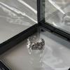 Anillo de Plata de Ley s925 Estilo Coreano Hojalata Arrugada Textura de Lava Moda Exagerada Tendencia Diseño de Nicho Lujo Ligero para Hombres y Mujeres