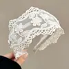 Diadema de Encaje Estilo Francés para Mujer, Diadema Floral Hueca de Borde Ancho, Estilo de Celebridad de Internet de Moda, Accesorio Versátil para el Cabello para Salir