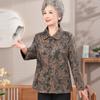 Camisas de Primavera para Idosos, Roupas de Vovó, Jaquetas Elegantes com Lapela, Camisas Finas para Mães de Meia-Idade e Idosas, Mangas Longas