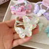 Cuerda para el Pelo de Cola de Caballo de Mariposa Grande Transparente de Color Caramelo para Niña Elástica Alta Versátil Dulce Goma Elástica para el Pelo