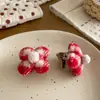 Acessórios de Cabelo Elegantes para Meninas com Estampa Xadrez Floral Vermelho Presilhas Versáteis Scrunchies Listrados de Alta Qualidade Elásticos de Cabelo Grampos de Cabelo