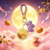 Festival do Meio do Outono Dia Nacional Pequeno Presente Personalização Ouro Puro 999 Chaveiro de Bolo da Lua Pingente para Corrente de Celular Lembrança de Negócios Caixa de Presente