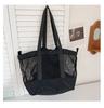 Bolso de Hombro de Malla de Verano de Nicho de Moda de Gran Capacidad con Color en Contraste, Casual, de Gran Capacidad, Almacenamiento de Doble Cara, Bolsa de Compras