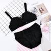 Sexy Bordado Cílios Lace Underwear Set Menina Sem Anel de Aço Pequeno Peito Push-up Sutiã Coleta Acessório Sutiã Do Peito Atacado