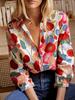 Exportación Transfronteriza 2025 Camisa de Moda para Mujer de Manga Larga con Estampado de Flores Tropicales Nueva Camisa Floral de Gran Venta